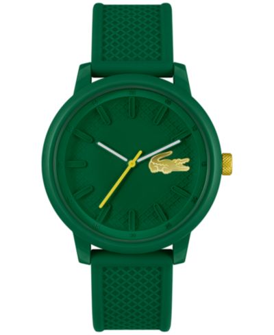 Lacoste Unisex L.12.12. Green Silicone Strap Watch 48mm