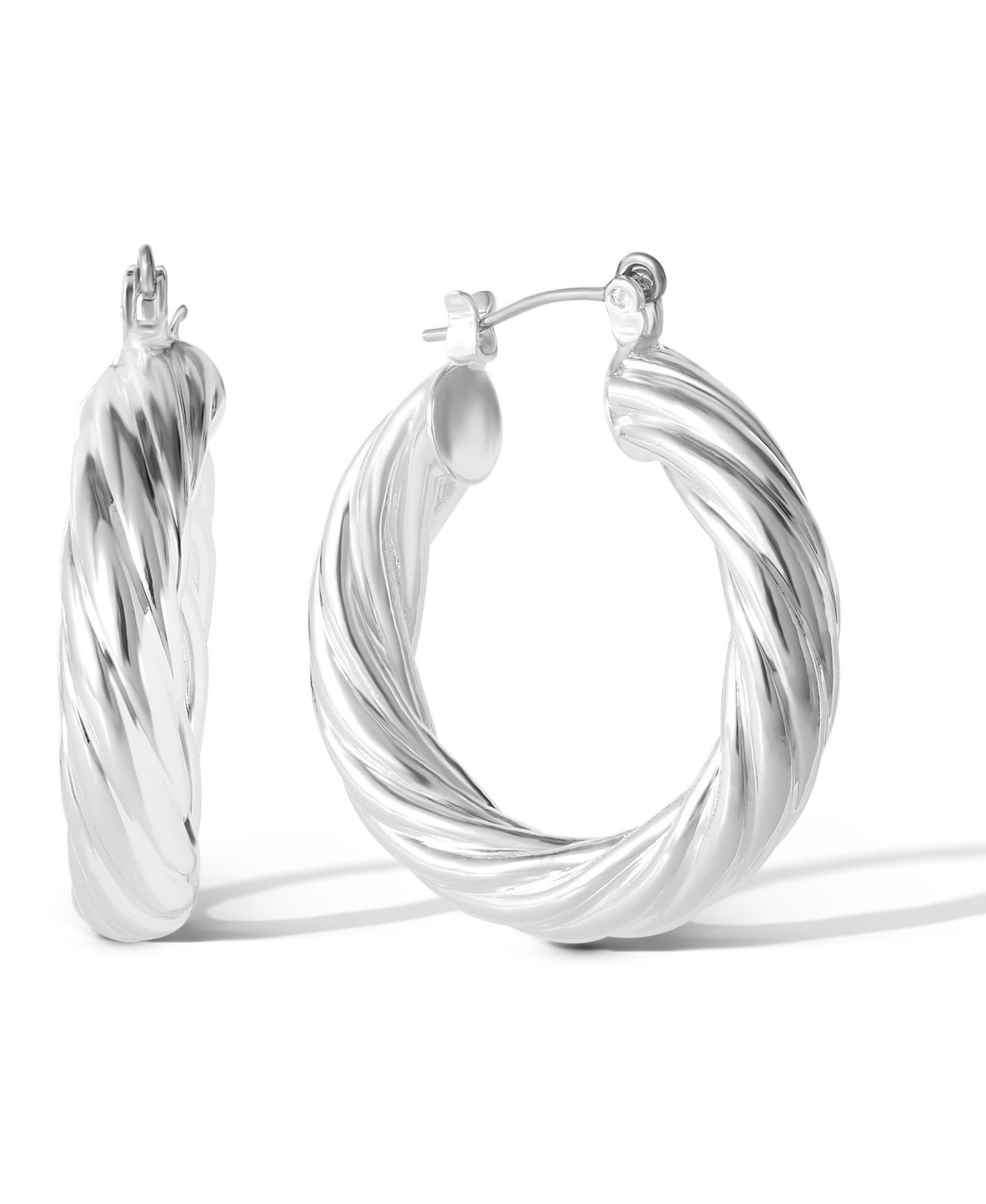 Jessica Simpson Женские серьги-кольца Thick Twisted Gold или Silver-Tone