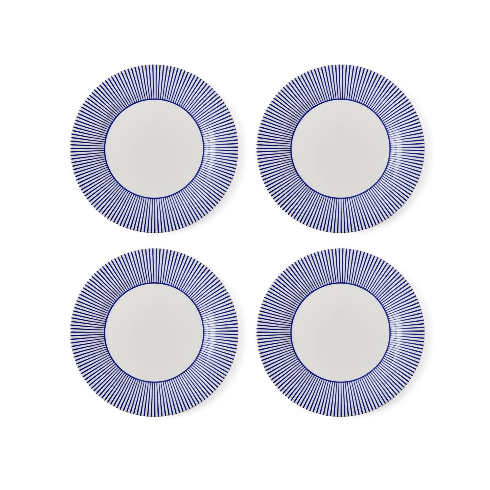 Столовые тарелки Spode Blue Italian Steccato, набор 4 шт