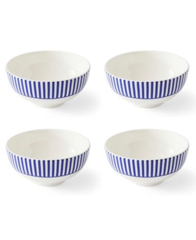 Spode Blue Italian Steccato Rice Bowls, Set of 4