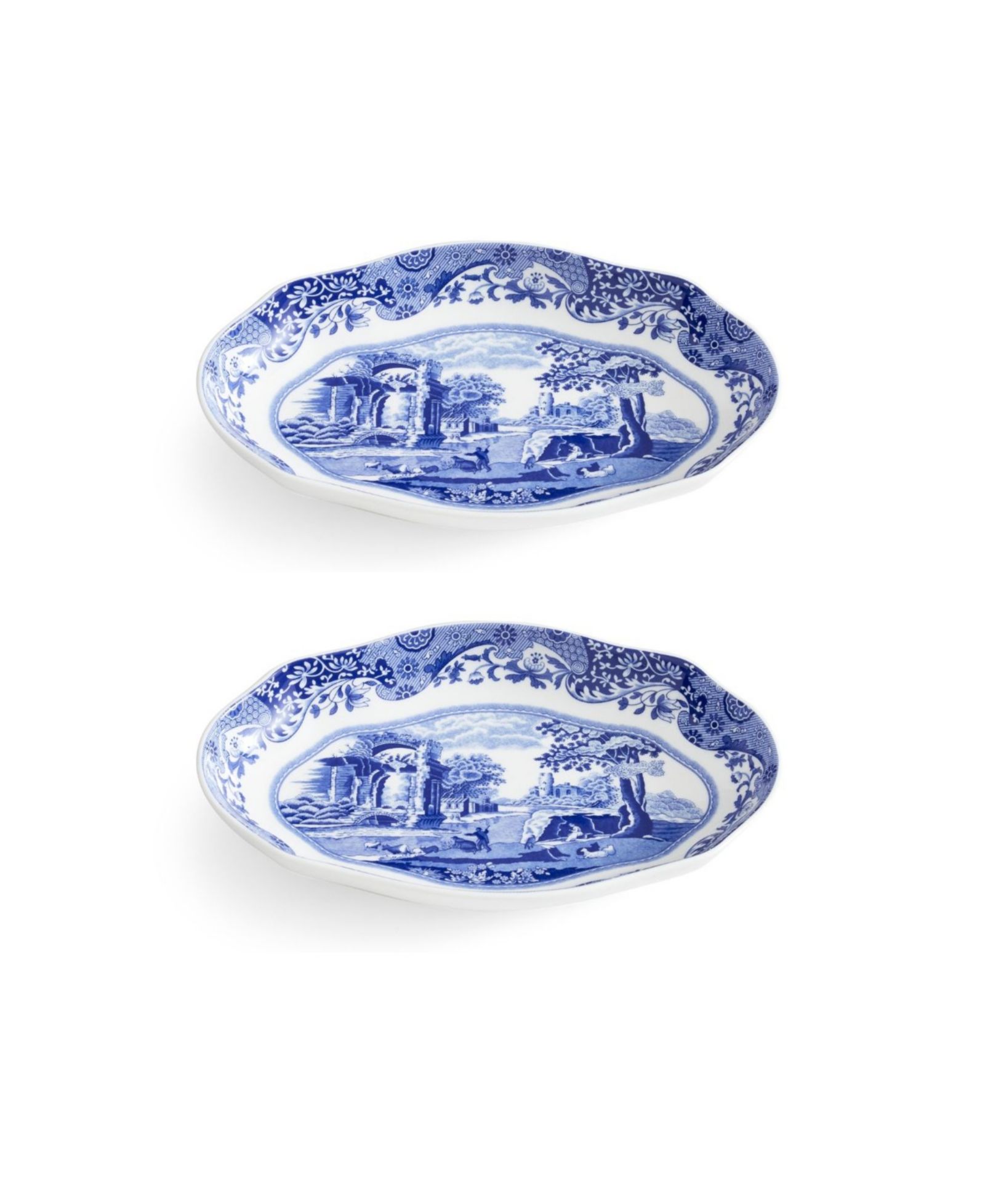 Spode Blue Italian Pickle Dishes, набор из 2 шт