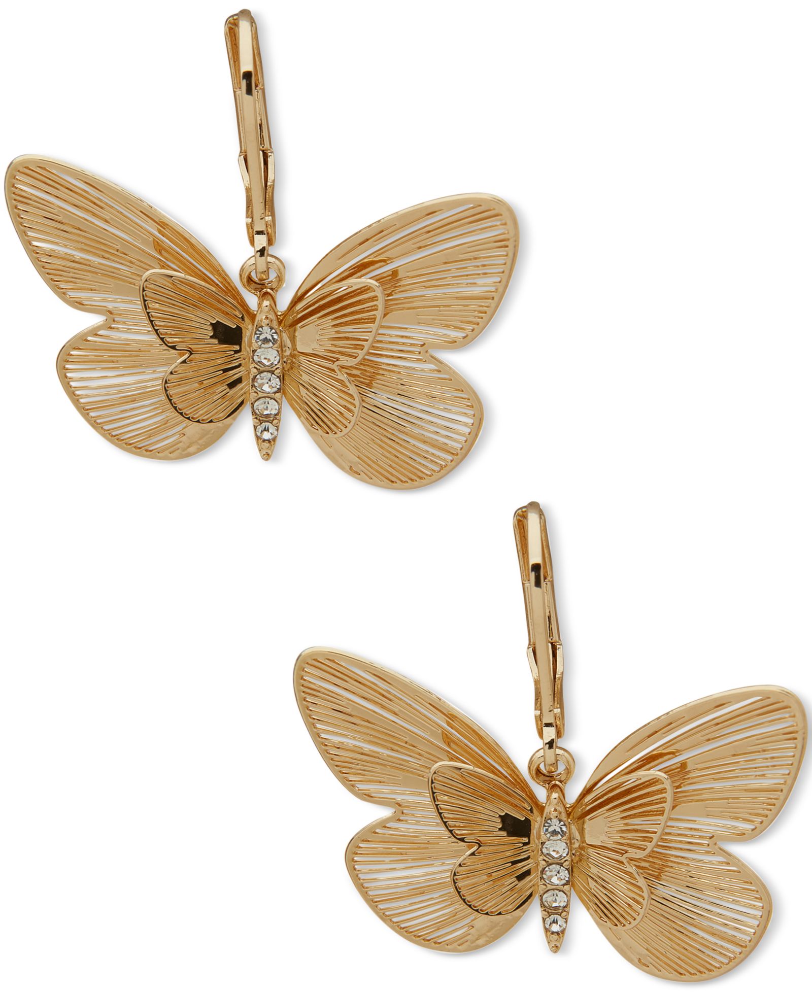 lonna & lilly Gold-Tone Pavé Butterfly Drop Earrings