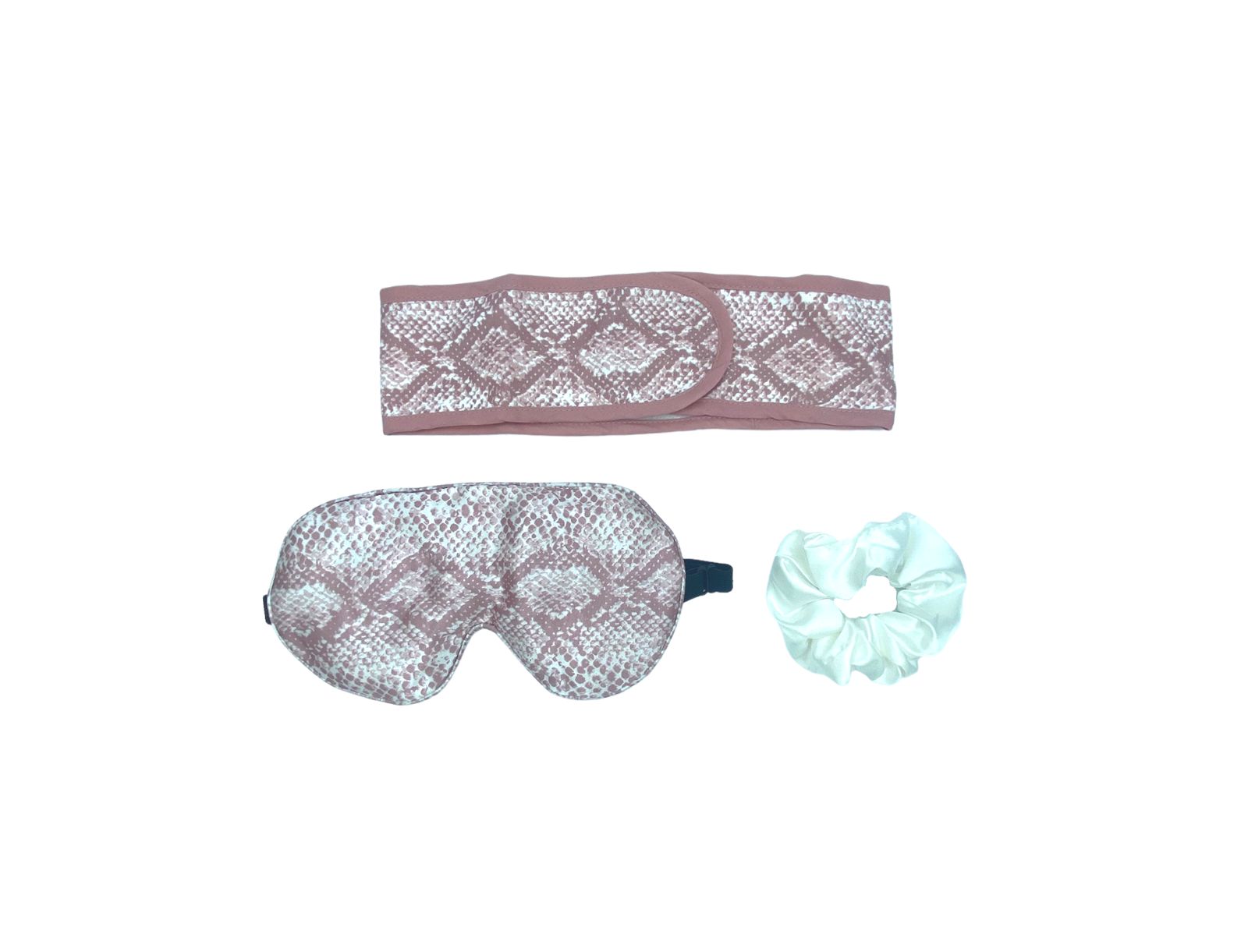 Women s Satin Eye Mask + Microfiber Spa Set - Snake Print