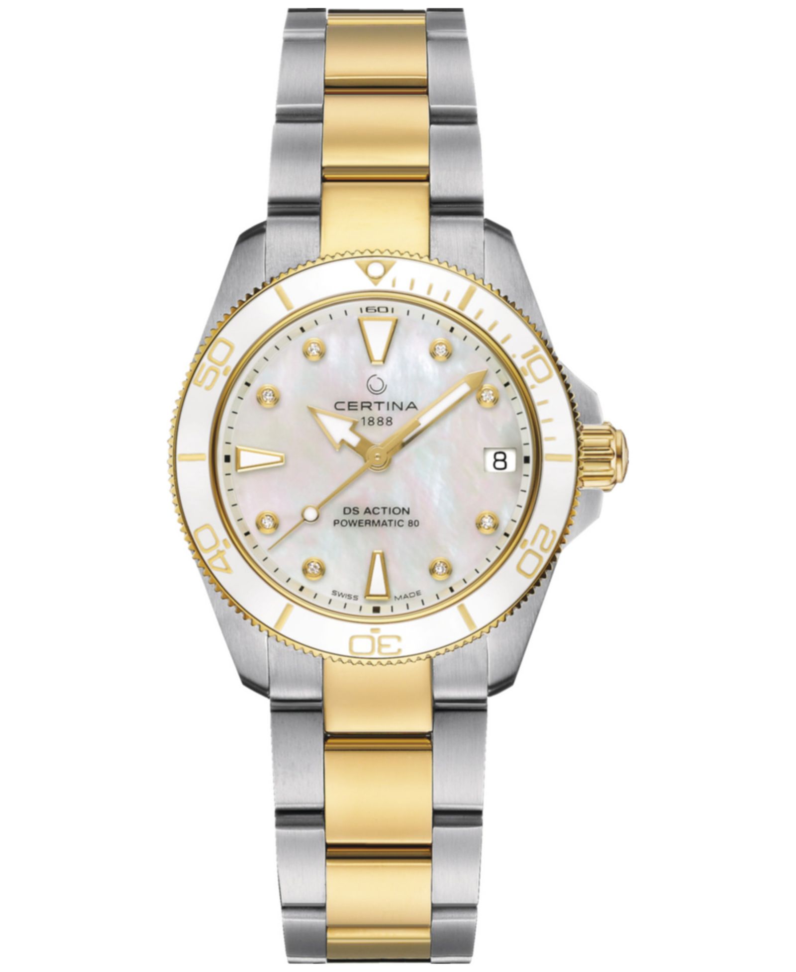 Certina Женские часы Swiss Automatic DS Action Lady с бриллиантами из нержавеющей стали 35mm