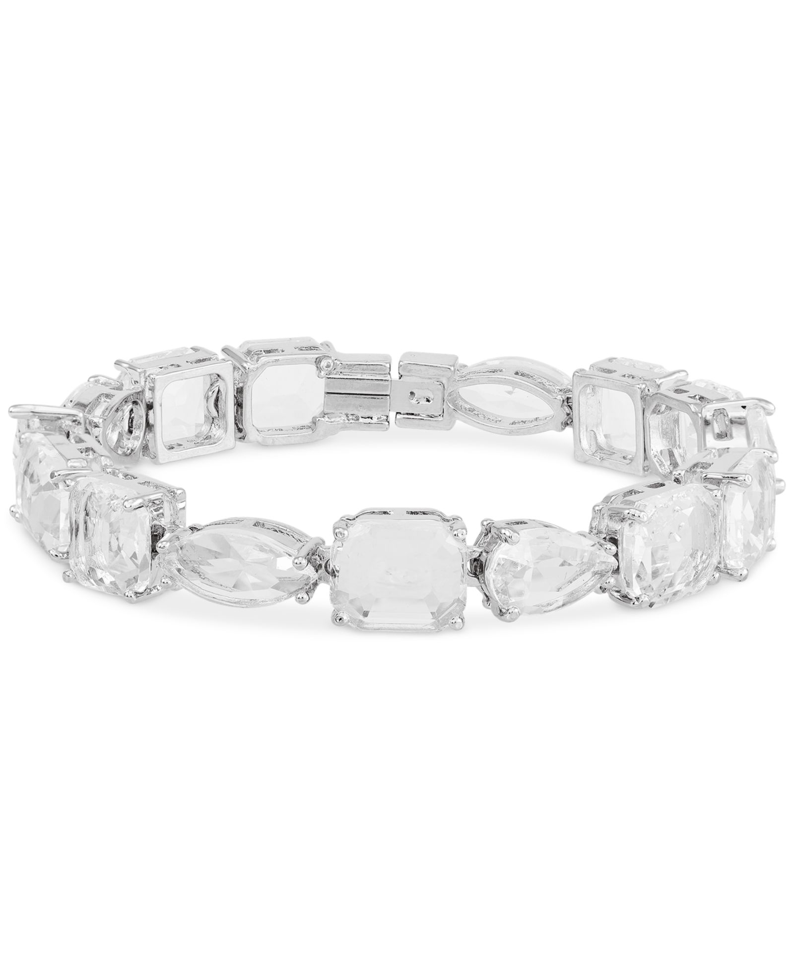 GUESS Mixed Cut Crystal Statement Flex Bracelet
