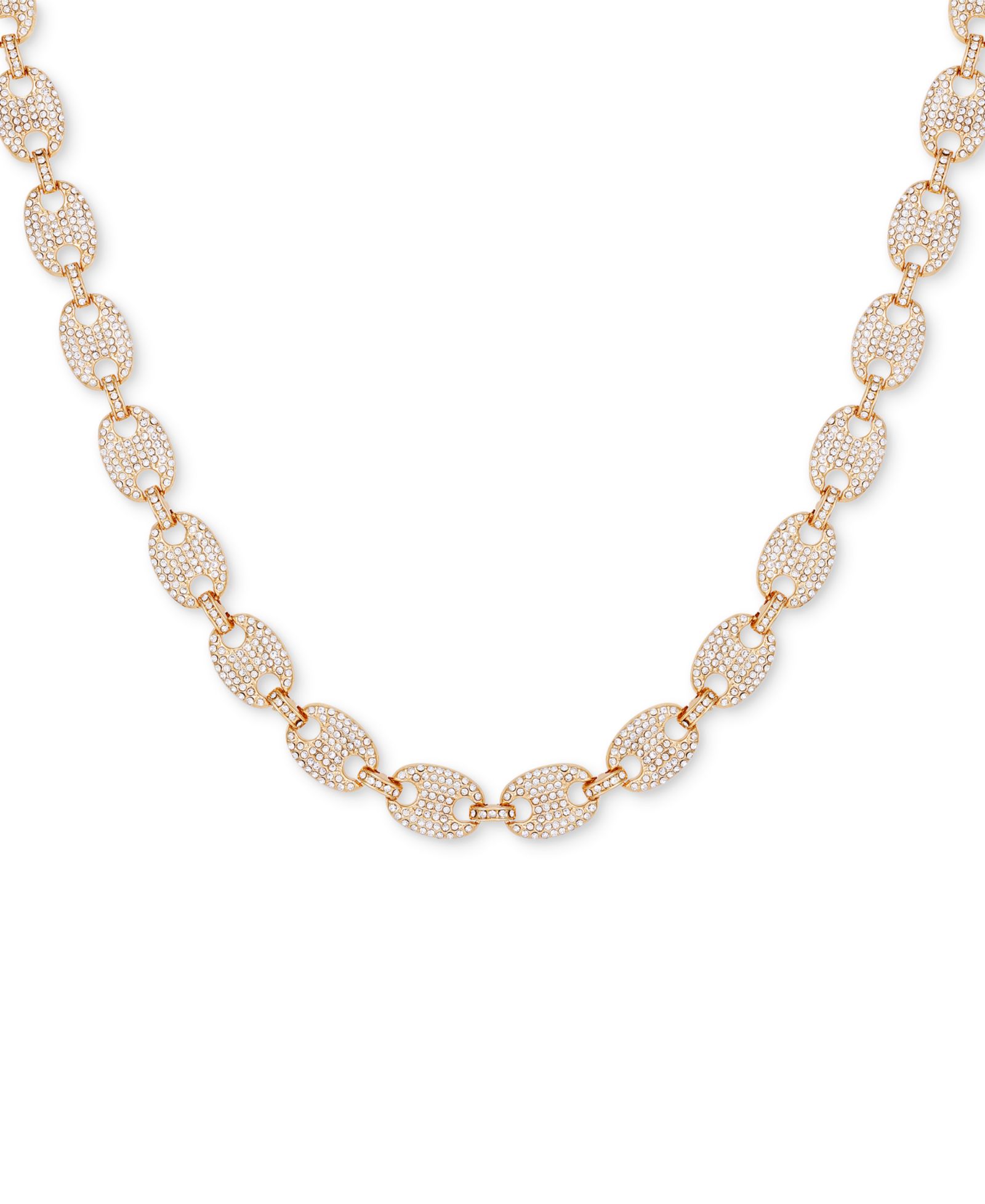 Колье GUESS Gold-Tone Pavé Link Statement, 16" + 2" extender