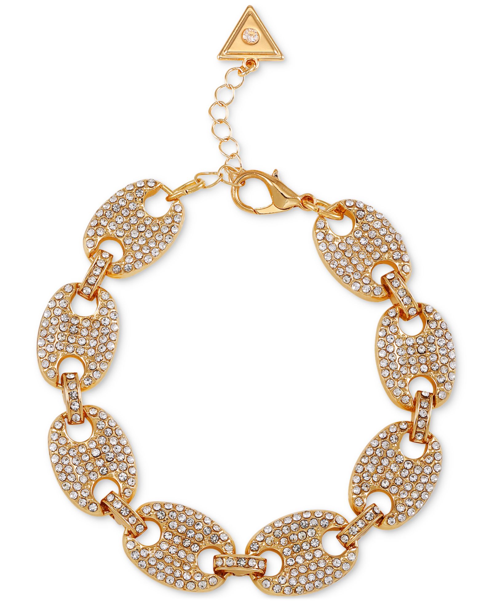 Браслет GUESS Gold-Tone Pavé Link Statement Flex