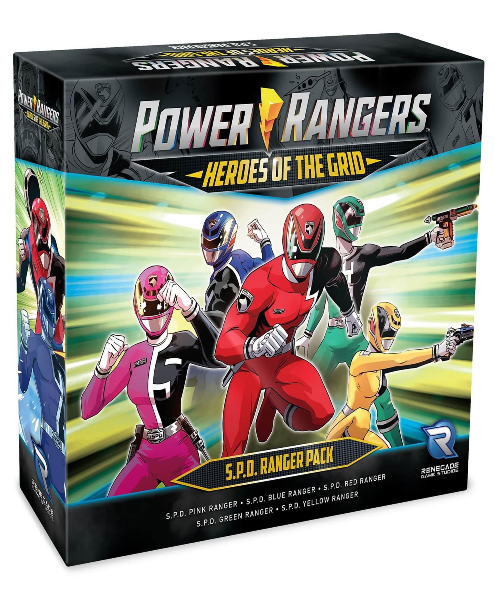 Renegade Game Studios Power Rangers Герои Сетки S.P.D. Набор рейнджера Расширение Кооперативная стратегическая настольная игра, возраст 14+