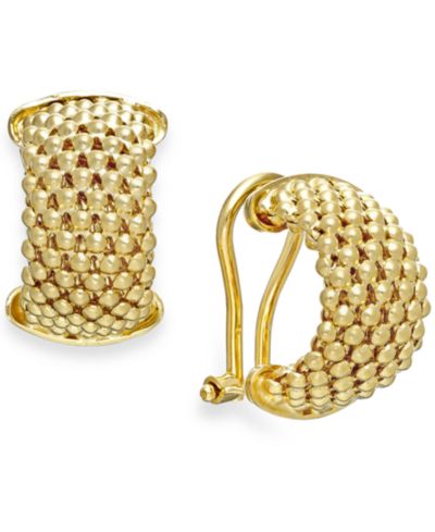 Серьги-кольца Italian Gold Mesh из золота 14k Vermeil поверх стерлингового серебра