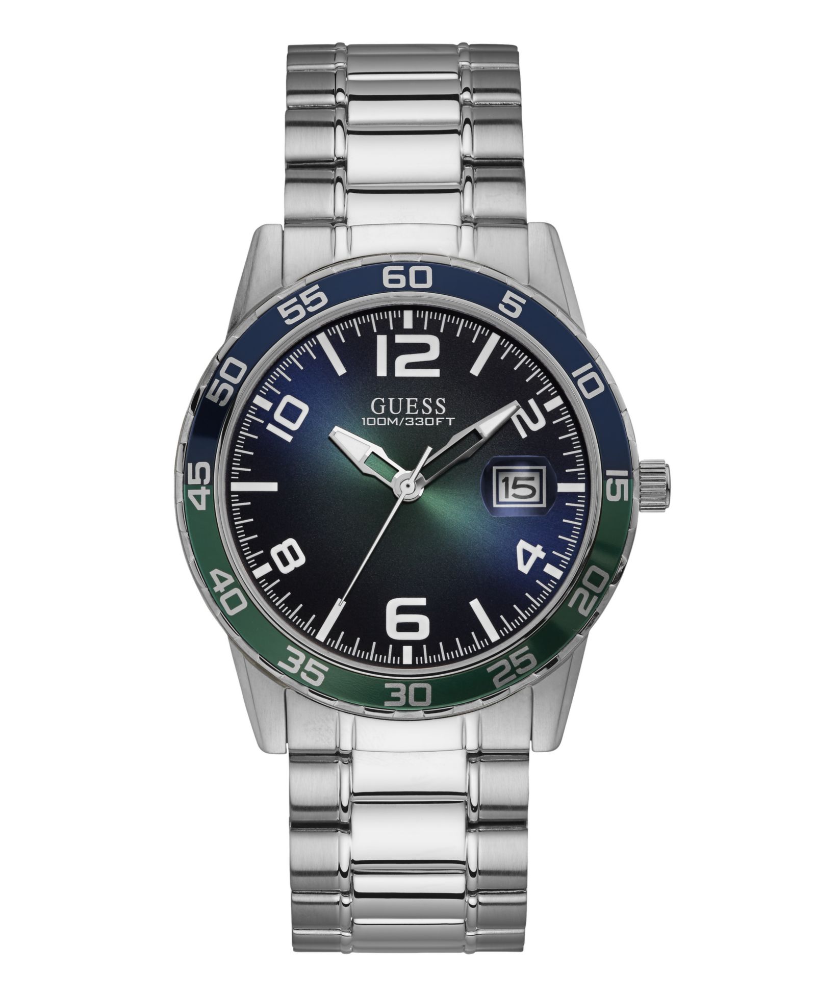 GUESS Мужские часы Silver Tone Stainless Steel 42 mm