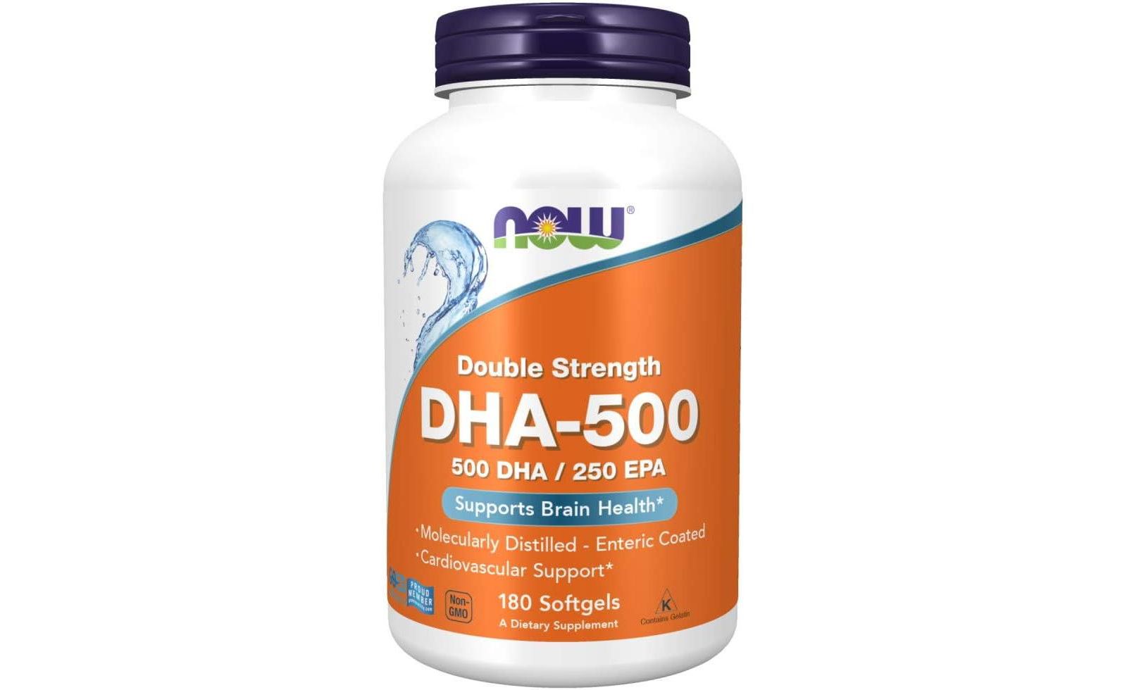 Пищевая добавка Now Foods DHA-500, 180 мягких капсул