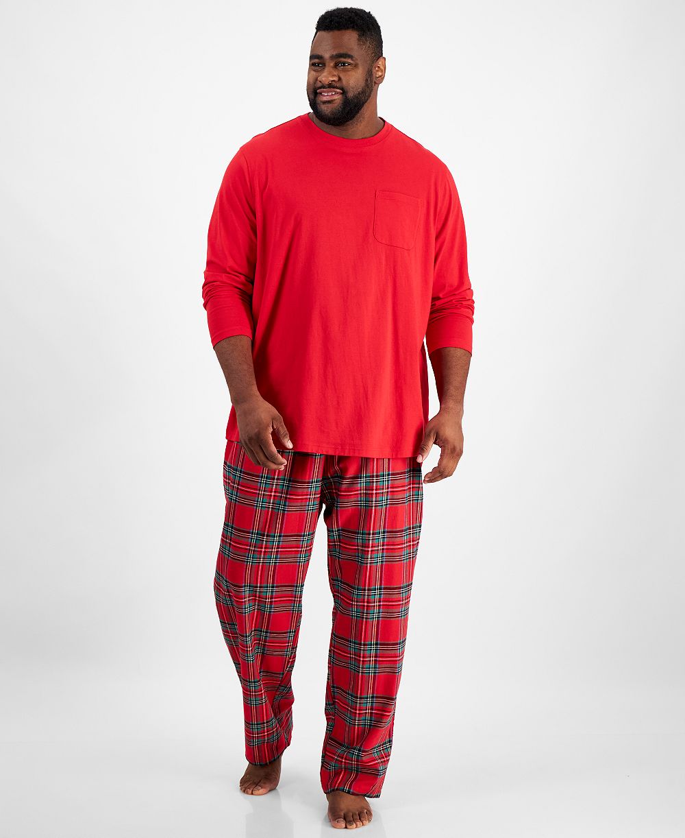 Мужской комплект пижам Holiday Lane Big & Tall Brinkley в клетку для всей семьи