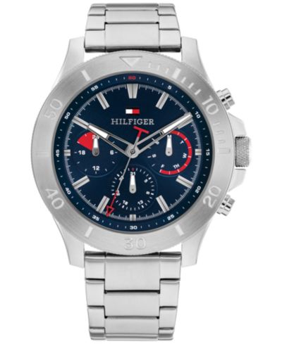 Tommy Hilfiger Мужские кварцевые часы из нержавеющей стали 46mm Silver