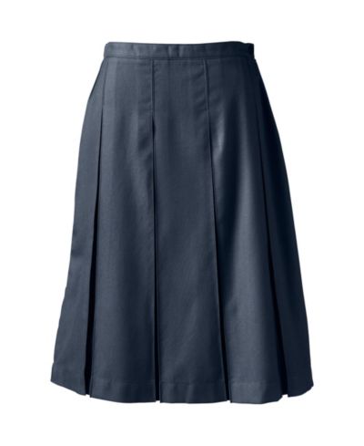 Lands' End Women's Box Pleat Skirt Below the Knee