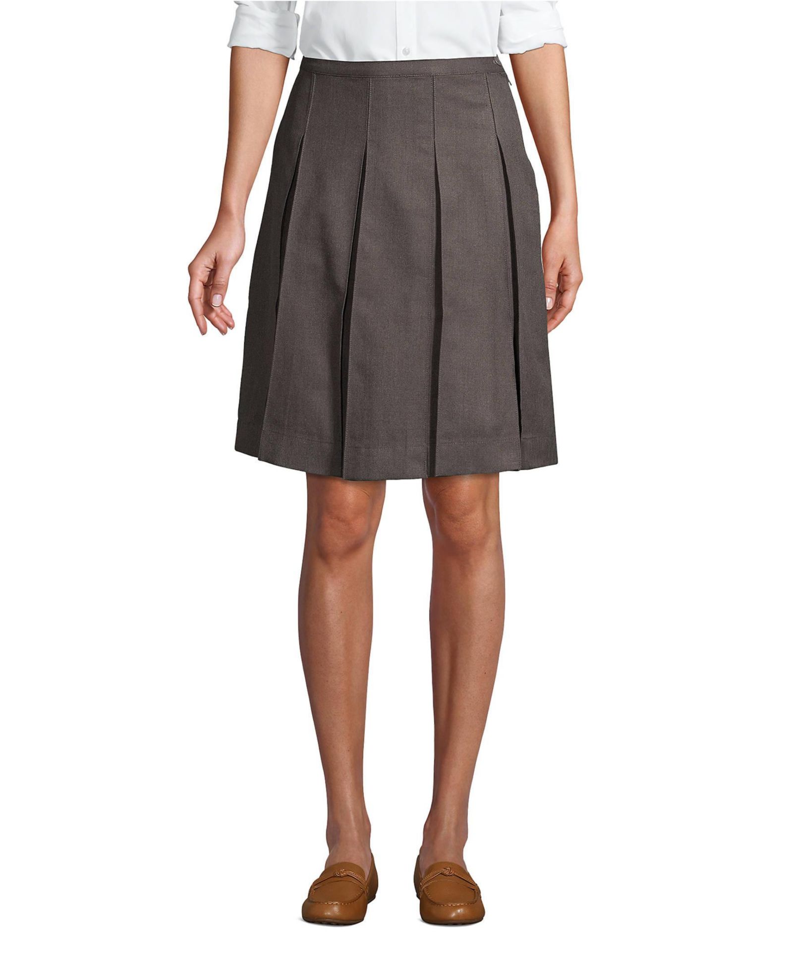 Lands' End Women's Box Pleat Skirt Top of Knee