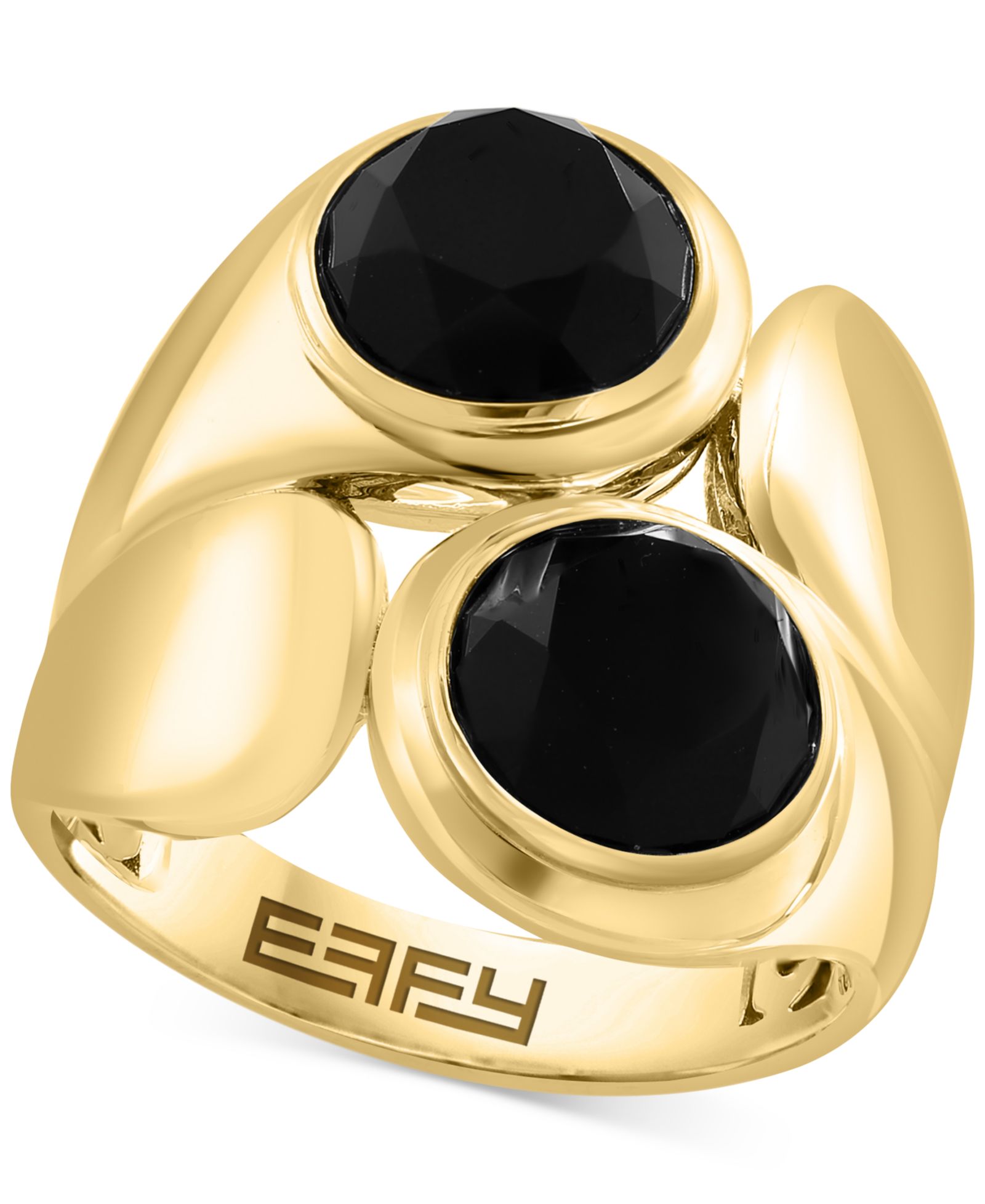 EFFY® Onyx Circle Polished Statement Ring in Gold-Plated Sterling Silver