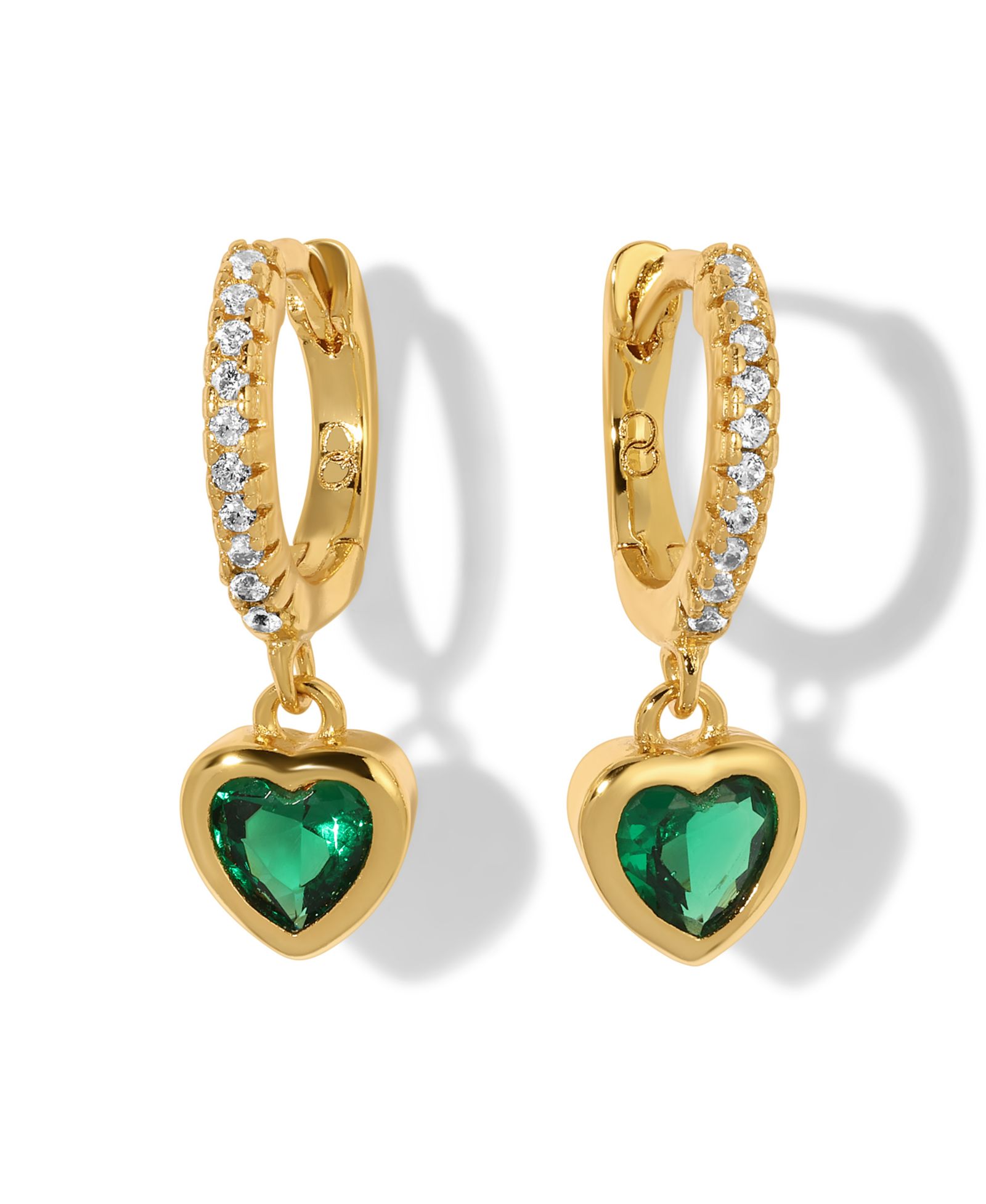 Серьги-кольца Girls Crew Crystal Green Goddess Dangle Hoops