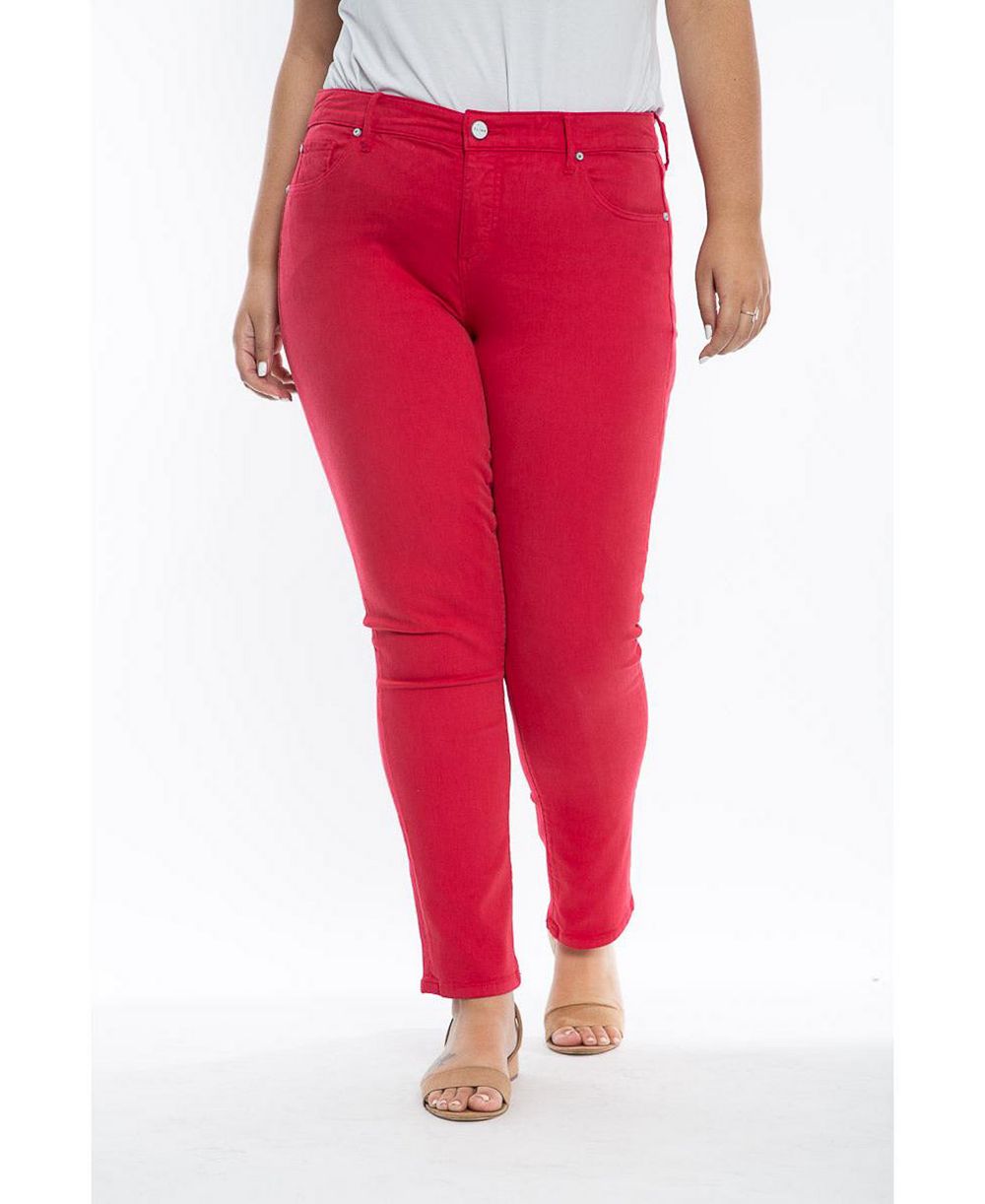 Брюки Slink Jeans Plus Size Color Mid Rise Slim