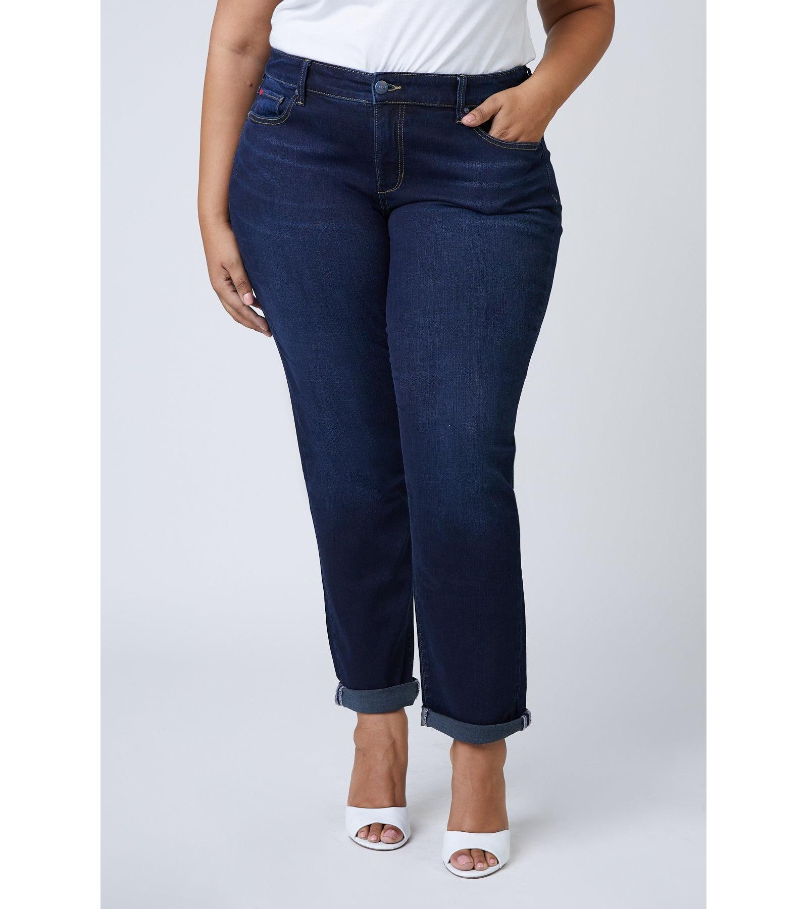 Slink Jeans Plus Size Mid Rise Boyfriend Jeans