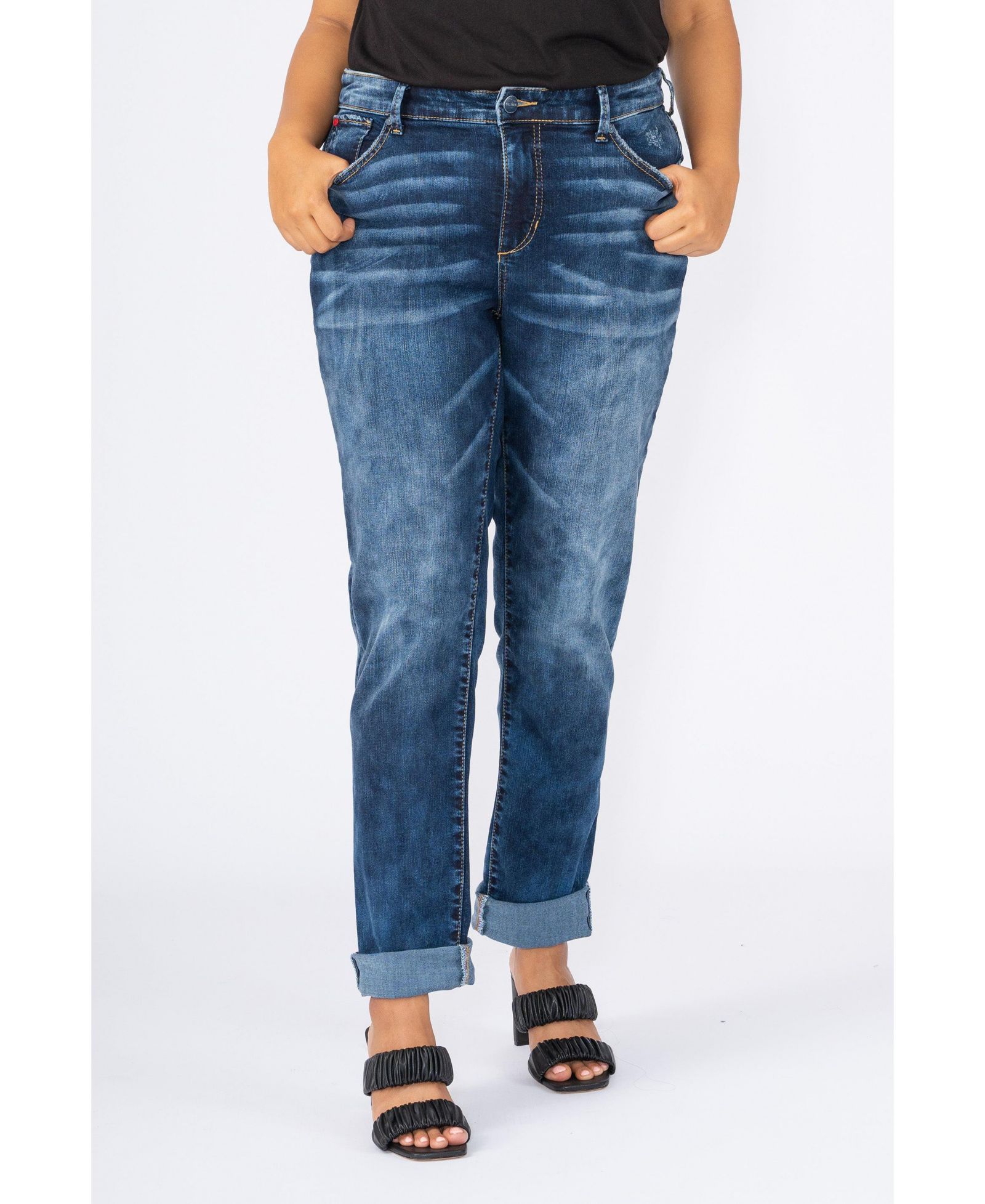 Джинсы Slink Jeans Plus Size High Rise Boyfriend