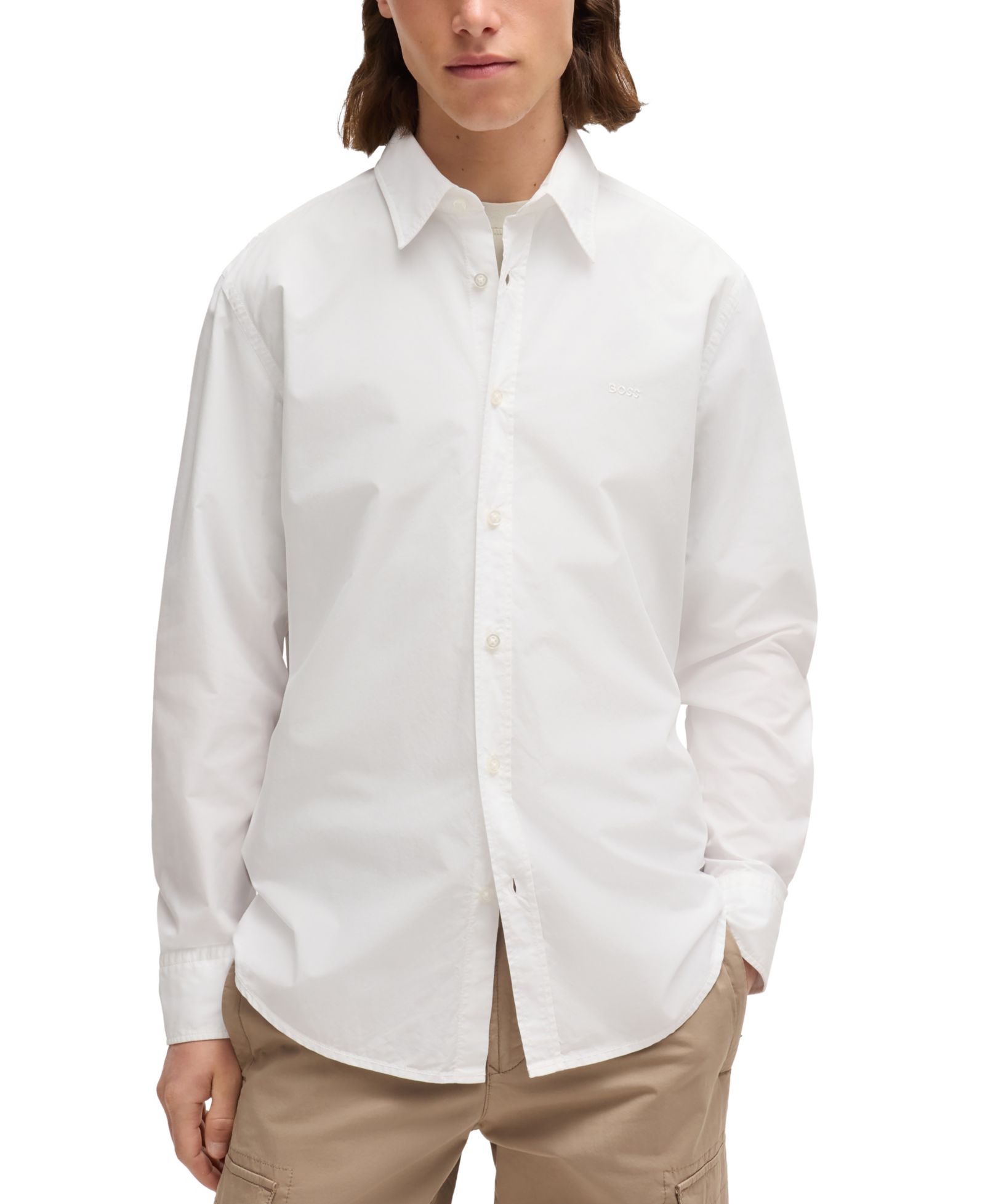 Мужская рубашка BOSS by Hugo Boss Cotton Poplin Regular-Fit Dress Shirt