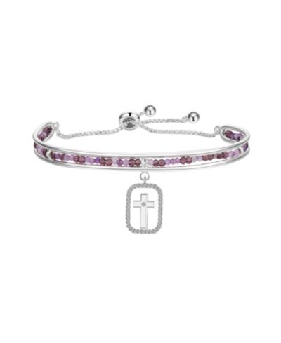Браслет Unwritten Cubic Zirconia Amethyst Cross Cuff Bangle