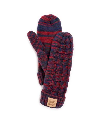 Muk Luks Women's Patch Pom Mittens