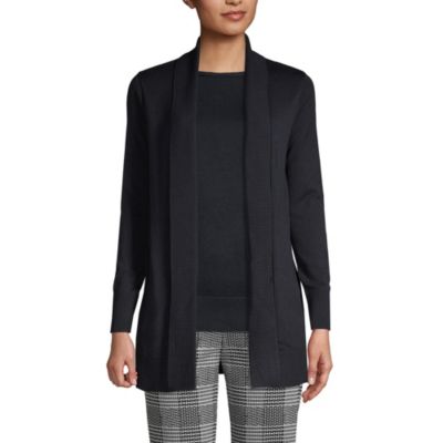 Lands' End Women's Cotton Modal Shawl Collar Cardigan Sweater
