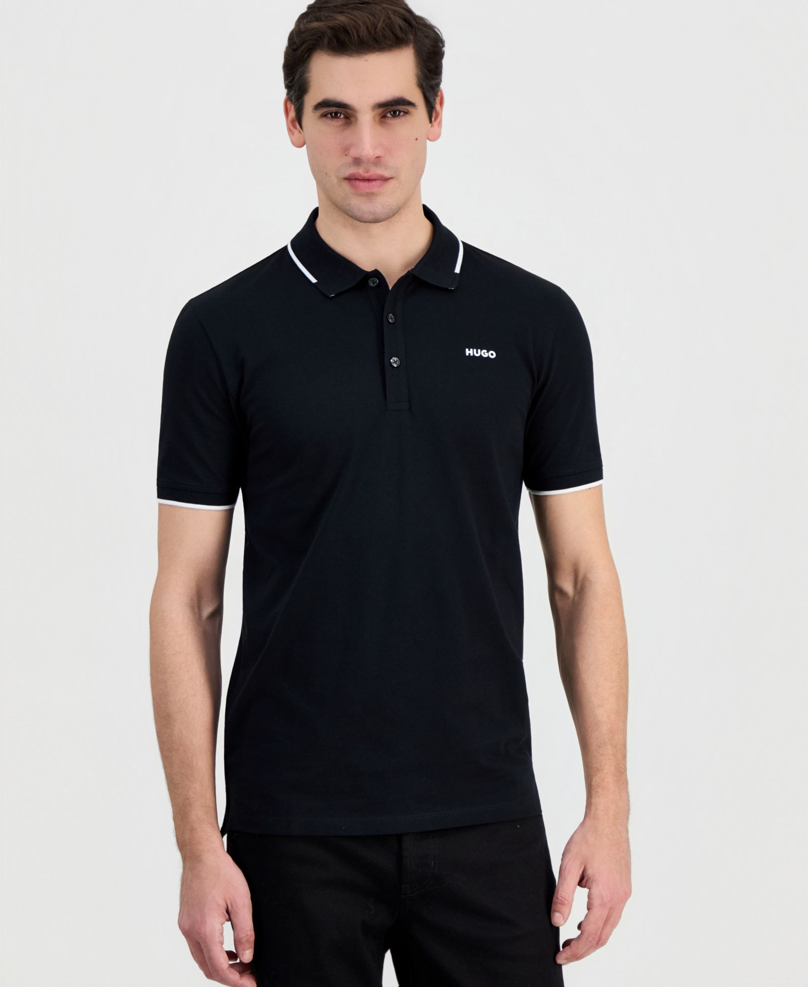 Мужское поло Hugo by Hugo Boss Dinoso Contrast-Tip