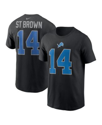Nike Men's Amon-Ra St. Brown Black Detroit Lions Player Name & Number T-Shirt