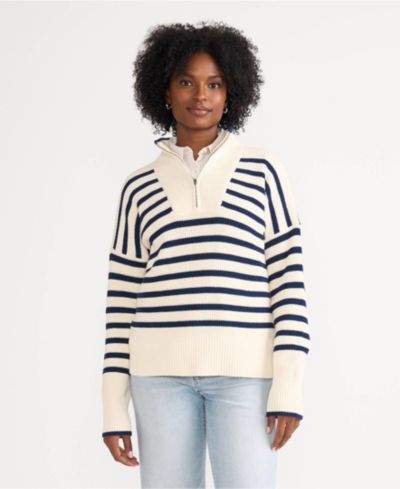Женский хлопковый джемпер Lands' End Drifter Quarter Zip