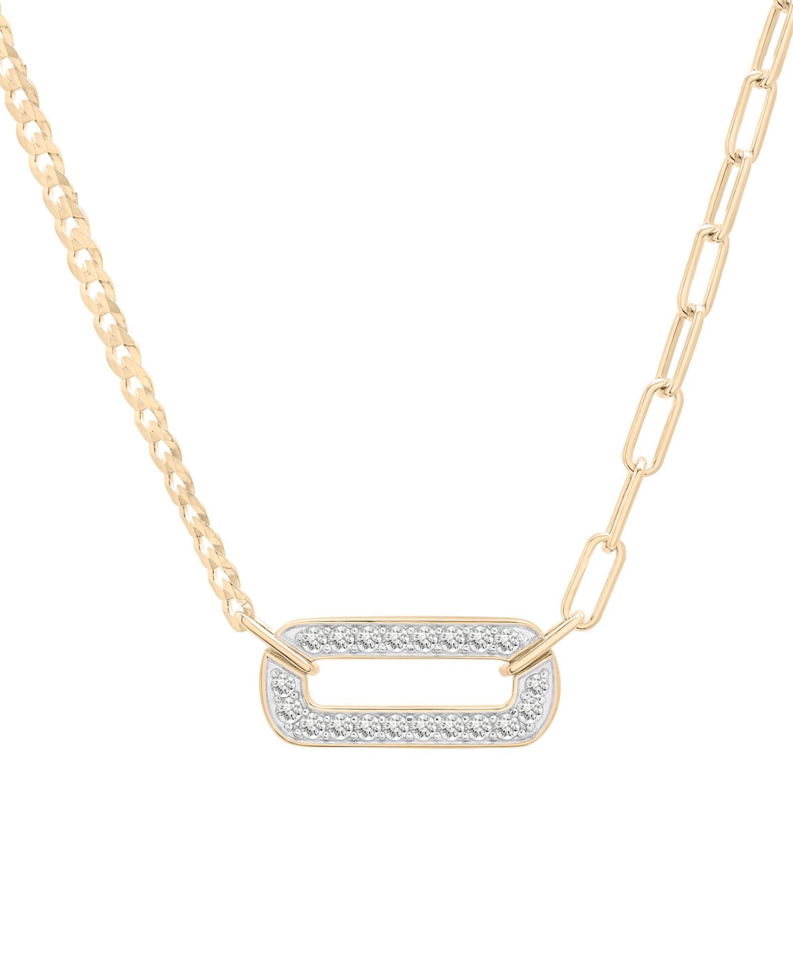 Подвеска Audrey by Aurate Diamond Two-Chain Link 18" в Gold Vermeil