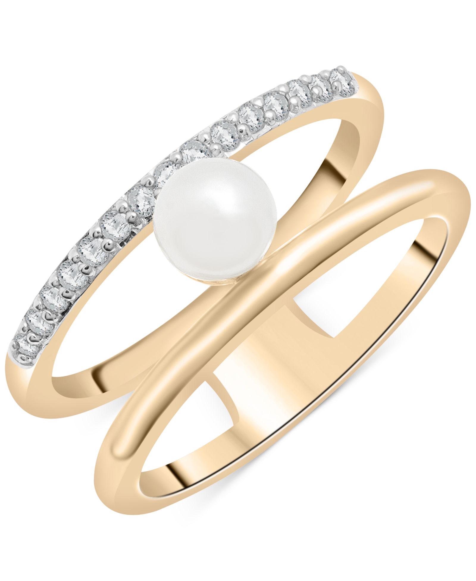 Кольцо Audrey by Aurate Pearl & Diamond Gold Vermeil