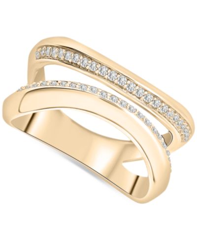 Кольцо Audrey by Aurate Diamond Double Row Openwork Abstract Statement Ring in Gold Vermeil or Sterling Silver