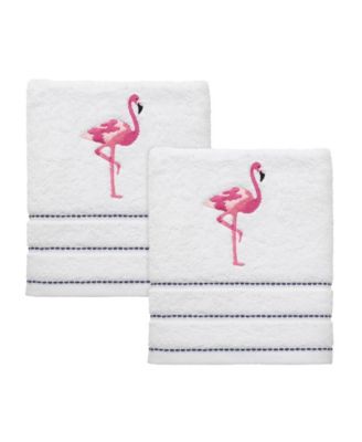 Izod Flamingo Ticking Stripe 2-Pc. Hand Towel Set, 16" x 28"