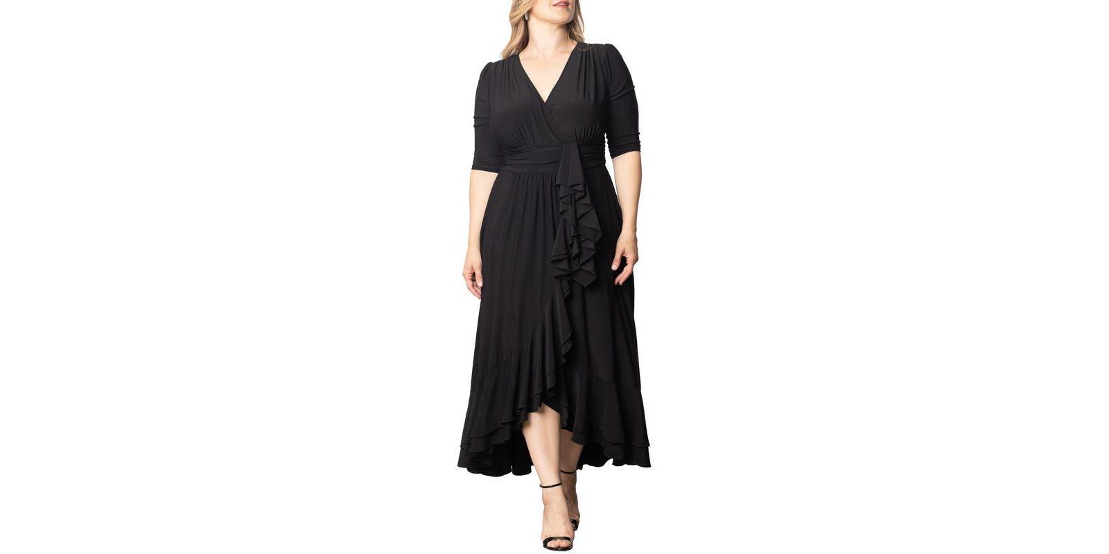 Kiyonna Plus Size Veronica Ruffled Evening Gown