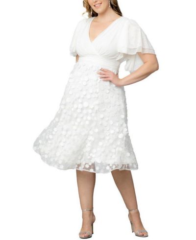 Женское коктейльное платье Kiyonna Plus Size Pretty Petals Mesh