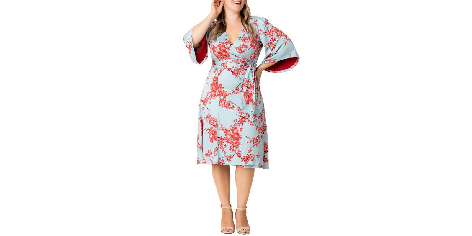 Платье с запахом Kiyonna Plus Size Gemini с контрастной подкладкой рукавов