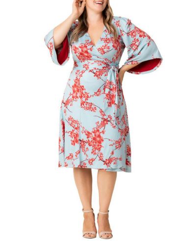Платье с запахом Kiyonna Plus Size Gemini с контрастной подкладкой рукавов