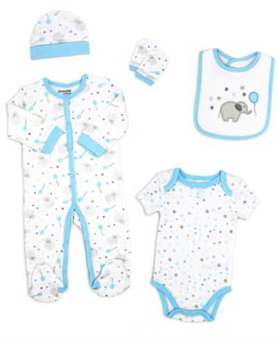 Детский набор Tendertyme Baby Boy Elephants and Balloons, 5 предметов