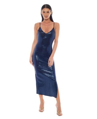 bebe Женское платье-макси Disco Dot Tank Bodycon