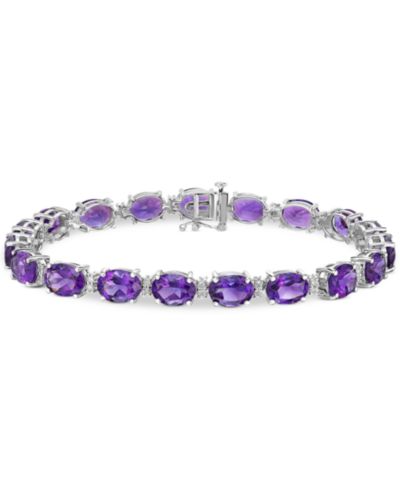 Браслет из стерлингового серебра с гранатом (28 ct. t.w.) и белым топазом (3/8 ct. t.w.) овальным звеном