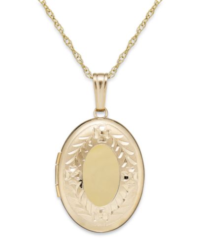 Гравированная овальная медальон в золоте 14k