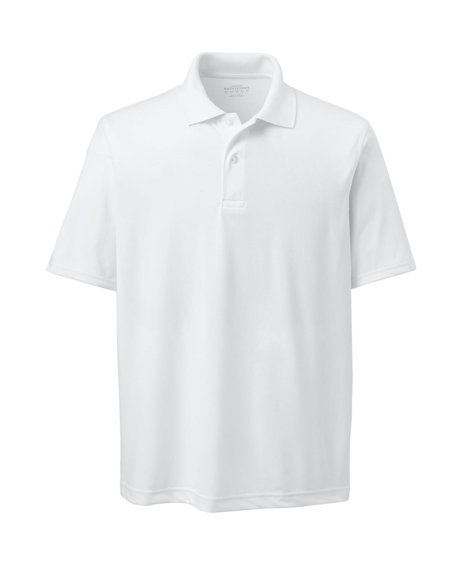 Lands' End Men's School Uniform Short Sleeve Polyester Polo Shirt