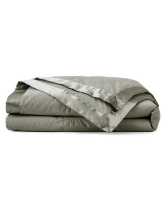 UNIKOME Oversized Lightweight Satin Trim Feather and Down Blanket, Full/Queen