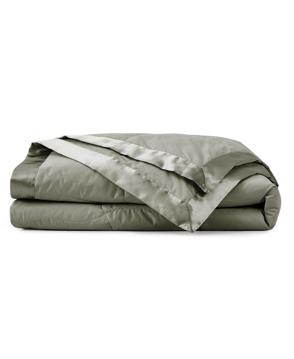 UNIKOME Oversized Lightweight Satin Trim Feather and Down Blanket, King
