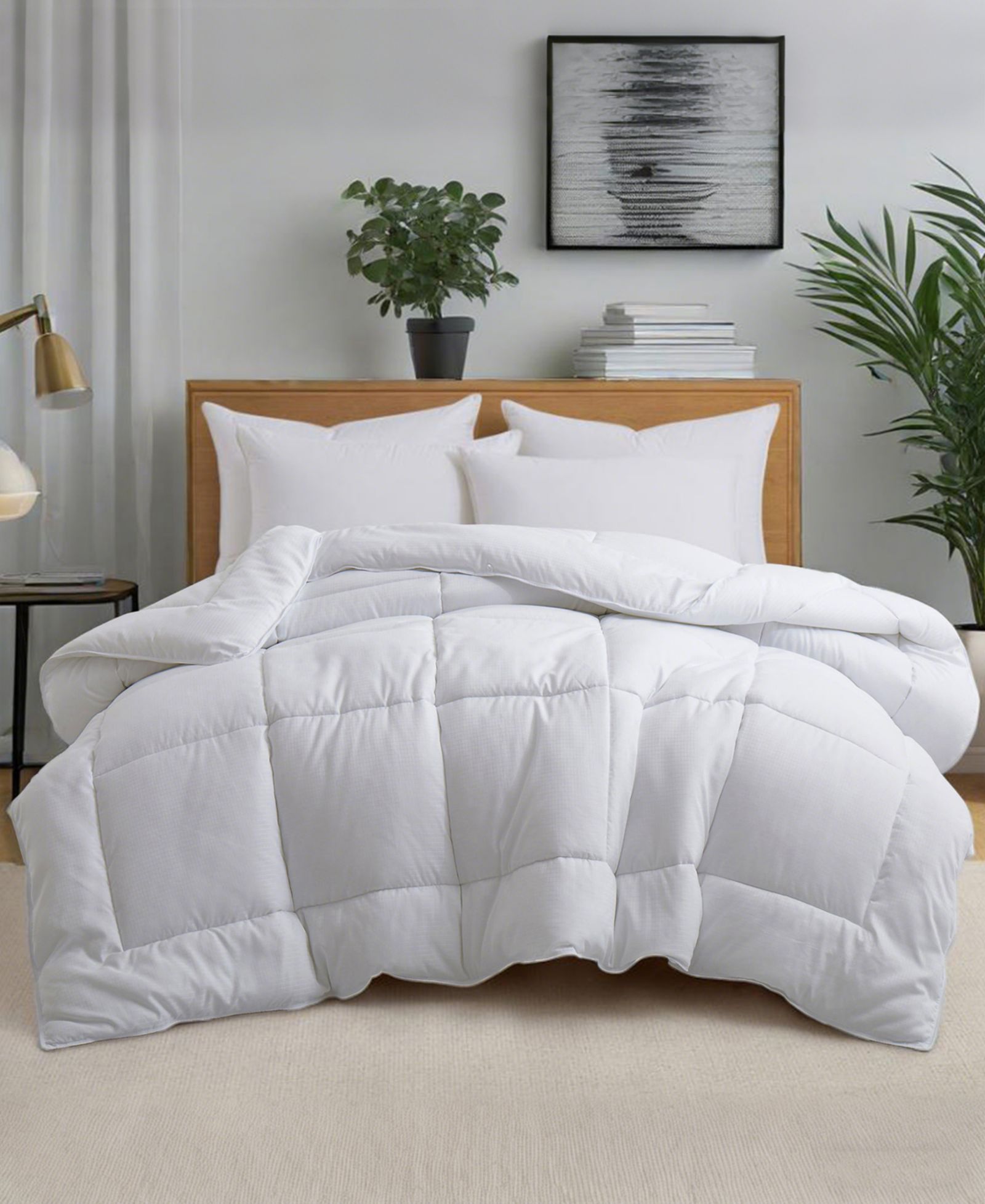 Unikome All Season Grid Quilted Luxury Comforter, King