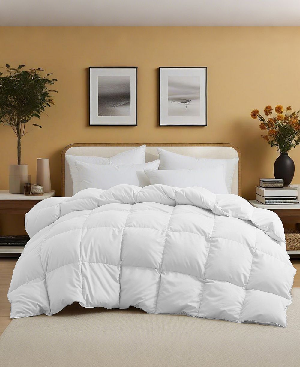Unikome All Season Warmth Goose Feather Down Fiber Comforter, Full/Queen