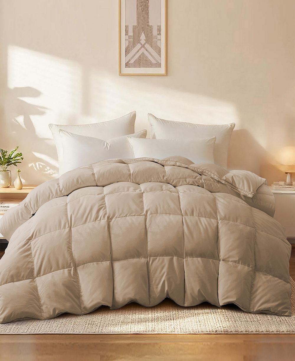 Unikome Medium Warmth Goose Feather Down Fiber Comforter, King