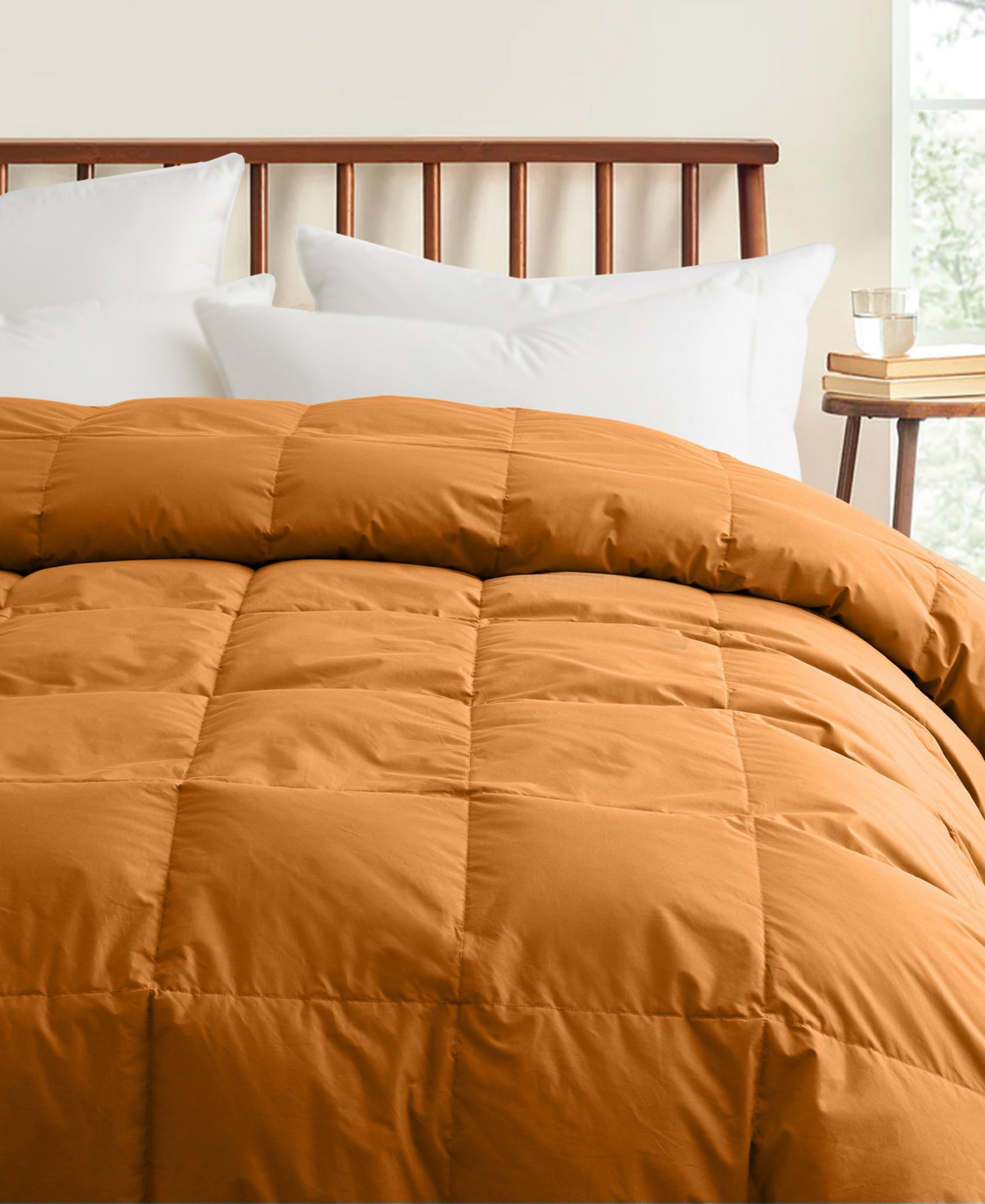 Unikome Cotton All Season Goose Feather Down Comforter, Twin